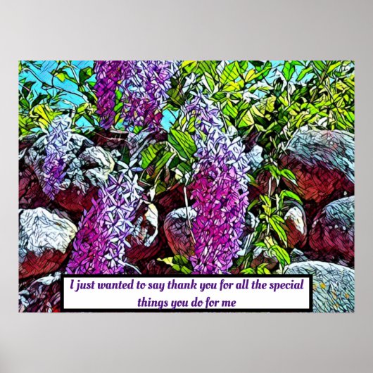 Poster jardin de fleurs de lilas en fleurs (Devant)