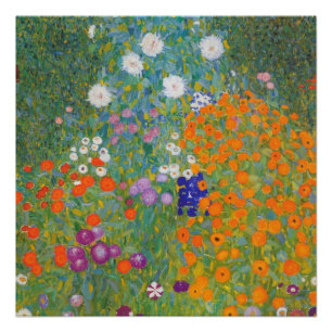 Poster Jardin de fleurs par Gustav Klimt