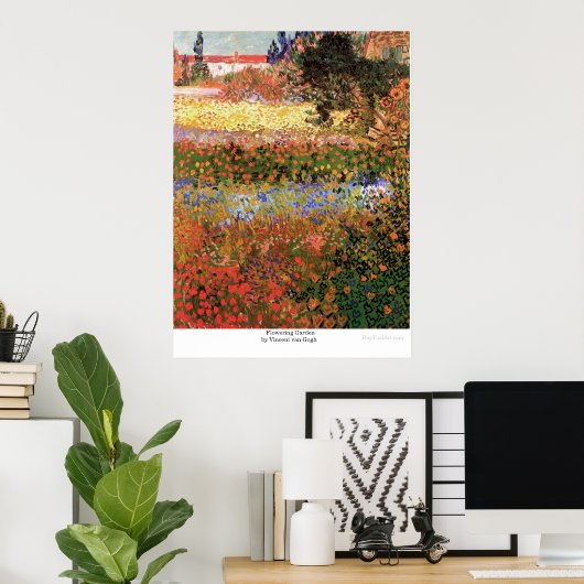 Poster Jardin de fleurs par Vincent van Gogh (Bureau à domicile)