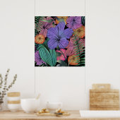Poster Jardin de fleurs tropicale hibiscus violet clair (Cuisine)