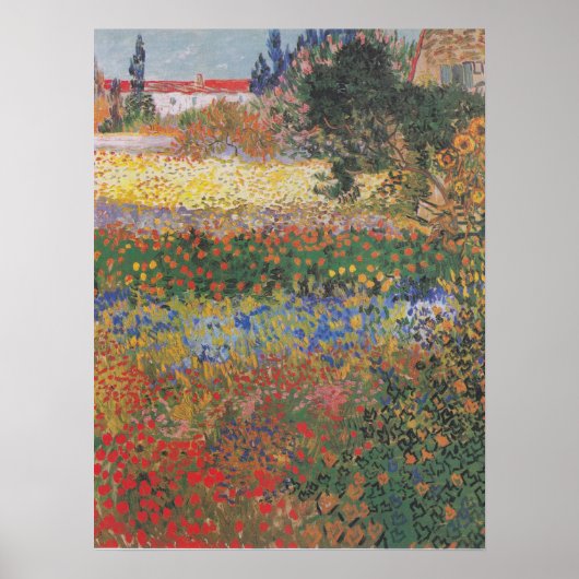 Poster Jardin de fleurs - Vincent van Gogh (Devant)