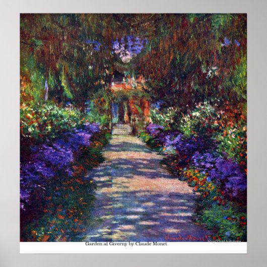 Poster Jardin de Giverny par Claude Monet (Devant)