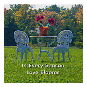 Poster Jardin de la prairie romantique de l'amour Table F