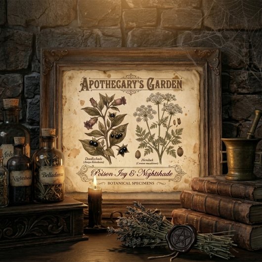 Poster Jardin de l'apothicaire Poison Belladone