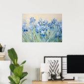 Poster Jardin de l'Iris Bleu Peinture Florale Impressionn (Bureau à domicile)