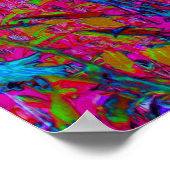 Poster Jardin de lys magenta fleur pourpre psychédélique (Coin)