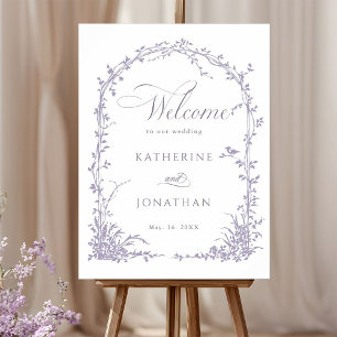 Poster Jardin de mariage botanique à la lavande avec arch