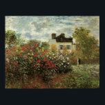 Poster Jardin de Monet à Argenteuil par Claude Monet<br><div class="desc">Le Jardin de l'Artiste à Argenteuil (Un coin du Jardin avec Dahlias) (1873) de Claude Monet est un impressionisme vintage peinture de la nature florale d'art. Une ferme de campagne se trouve dans l'arrière - plan. Un couple amoureux passe devant un jardin romantique de printemps avec des roses en fleurs...</div>