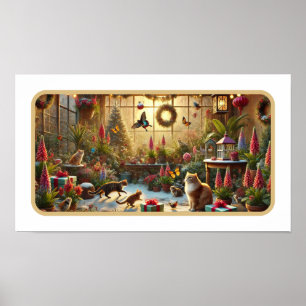 Poster Jardin de Noël enchanté