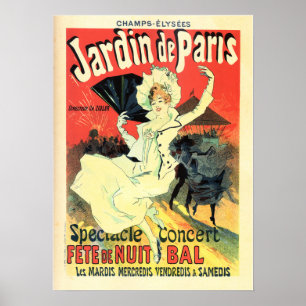 Poster JARDIN DE PARIS Concert Théâtre Jules Cheret Paris