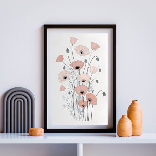 Poster Jardin de Pavots en Fleur XII – Fleur Sauvage Mini