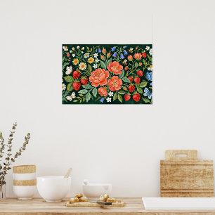 Poster Jardin de paysage d'art folklorique