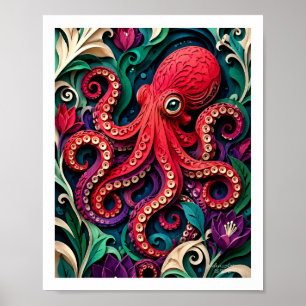 Poster Jardin de Poulpe en Papier Vibrant