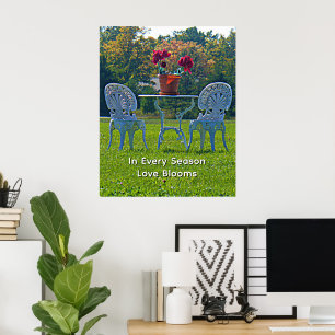 Poster Jardin de prairie romantique Fleurs de table d'amo