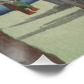 Poster Jardin de prune fleuri d'arbre japonais (Coin)