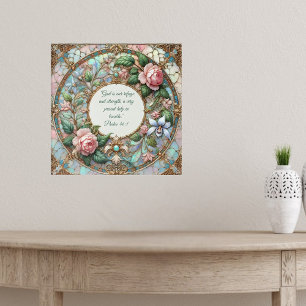 Poster Jardin de Roses Pastel Versets Bibliques Personnal