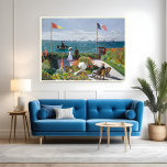 Poster Jardin de Sainte-Adresse, Monet<br><div class="desc">Monet passe l'été 1867 en famille à Sainte-Adresse,  station balnéaire proche du Havre. C'est là qu'il peint cette scène de loisir contemporaine,  bouillonnante et éclairée au soleil,  en faisant de son père (assis dans un casquette de panama) et d'autres membres de sa famille des modèles.</div>