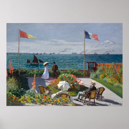 Poster Jardin de Sainte-Adresse par Claude Monet (Devant)
