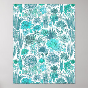 Poster Jardin de succulentes
