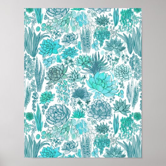 Poster Jardin de succulentes (Devant)