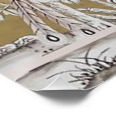 Poster Jardin de thé Oriental Doré avec Peacock subtil (Coin)