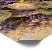 POSTER JARDIN DE THÉ VIOLET AU CLAIR DE LUNE ART (Coin)