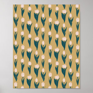 Poster Jardin de Tulipes Roses