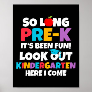 Poster Jardin d'enfants Pré-k Diplômé de l'école maternel