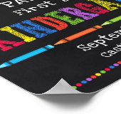 Poster Jardin D'Enfants Premier Jour De L'École Panneau D (Coin)