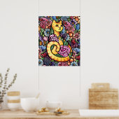 Poster Jardin des chats Tabby Orange (Cuisine)