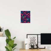 Poster Jardin des colibris en violet et bleu (Bureau à domicile)