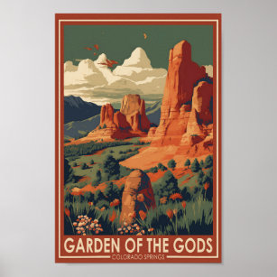 Poster Jardin des Dieux Colorado Springs Voyage Vintage