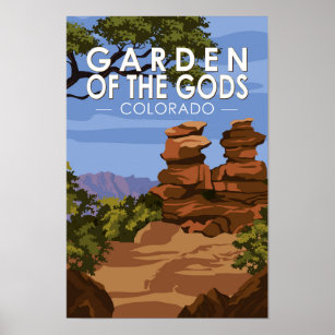 Poster Jardin des Dieux Colorado Vintage