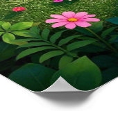 Poster Jardin des fleurs Meilleure mère jamais (Coin)