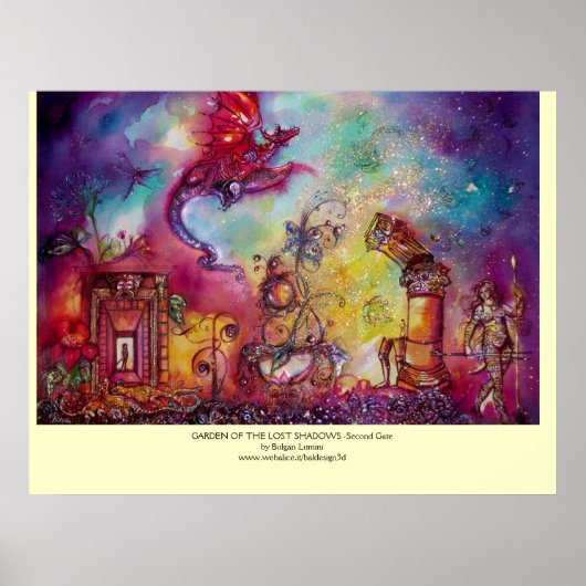 POSTER JARDIN DES OMBRES PERDUES - DRAGON ROUGE VOL (Devant)