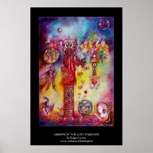 POSTER JARDIN DES OMBRES PERDUES, FÉES ET PAPILLONS