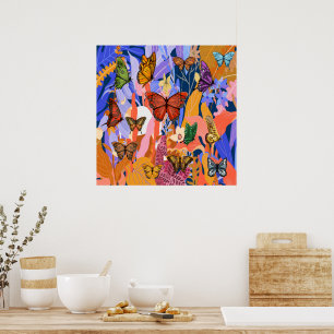 Poster Jardin des papillons