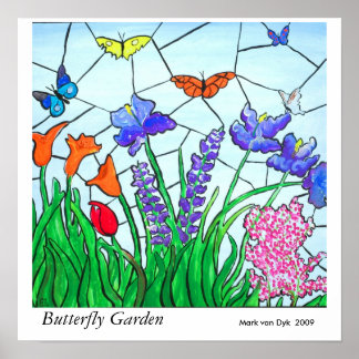 Poster Jardin des papillons