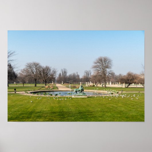 Poster Jardin des Tuileries en hiver - Paris (Devant)