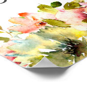 Poster Jardin d'été aquarelle florale mariage (Coin)