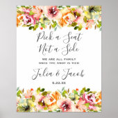 Poster Jardin d'été aquarelle florale mariage (Devant)