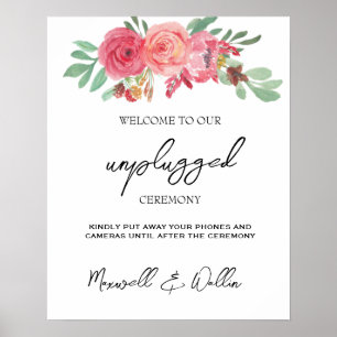 Poster Jardin d'été Aquarelle Mariage floral