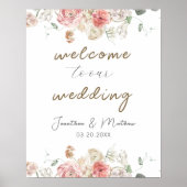 Poster Jardin d'été Aquarelle Mariage floral (Devant)