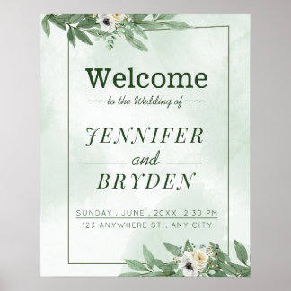 Poster Jardin d'été Aquarelle Mariage floral