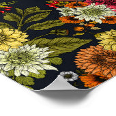 Poster Jardin d'oiseaux et de fleurs 2 (Coin)