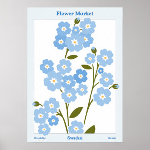 Poster Jardin du marché Myosotis