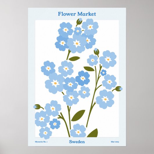 Poster Jardin du marché Myosotis (Devant)