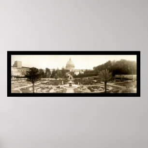 Poster Jardin du Vatican Rome Photo 1909