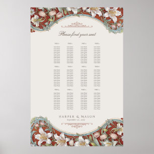 Poster Jardin Elégance Floral Mariage Carte de siège