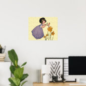 Poster Jardin Elfe Jonquille Féerie Printemps Pâques (Bureau à domicile)